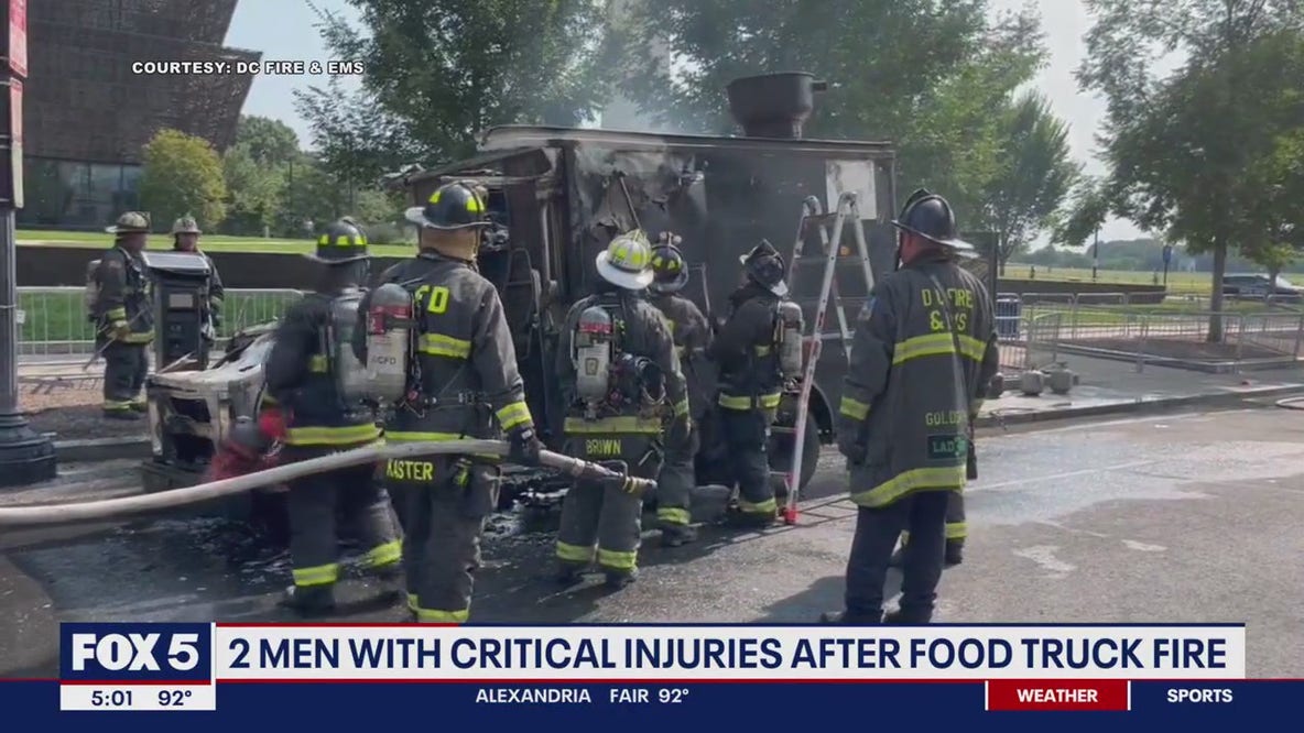 Food truck catches fire near National Mall; 2 men injured